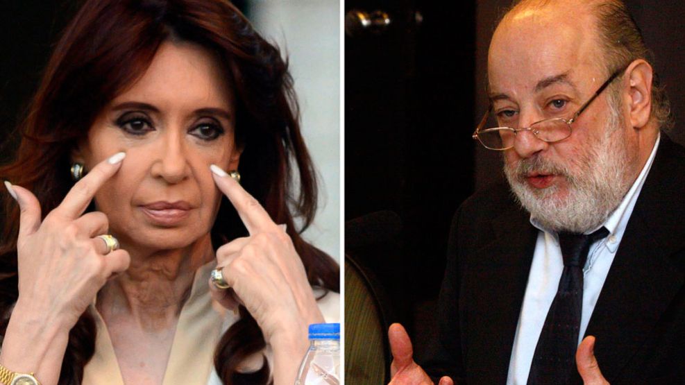 Izquierda: la expresidenta Cristina Fernández de Kirchner. Derecha: el juez Claudio Bonadio.