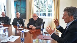 En Olivos. En la reunión con los obispos, el tono fue más amigable que cuando Mauricio Macri visitó Roma.