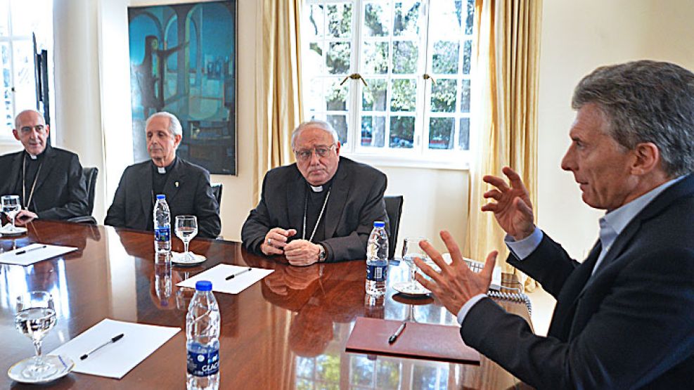 En Olivos. En la reunión con los obispos, el tono fue más amigable que cuando Mauricio Macri visitó Roma.