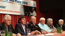 Cumbre. Los sindicalistas participaron ayer de un encuentro de la Pastoral Social en Mar del Plata.