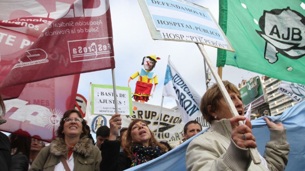 Los trabajadores bonaerenses llevaron el reclamo a la Capital Federal.