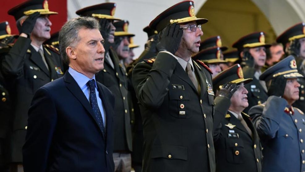 Macri, durante su discurso en el Día del Ejército.