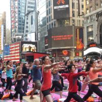 US-SOLSTICE-YOGA-TIMES SQUARE
