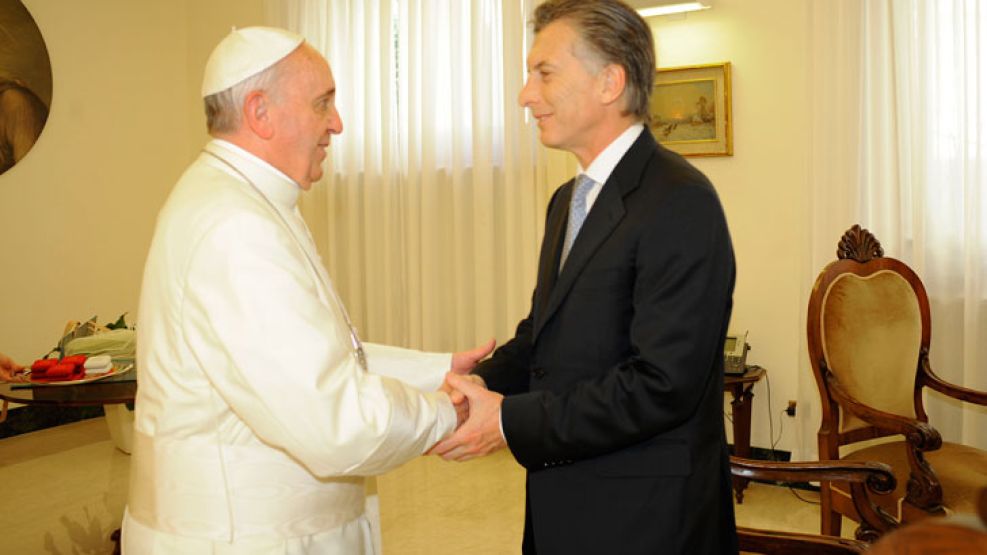 El papa Francsico durante el encuentro que mantuvo con el presidente Mauricio Macri.