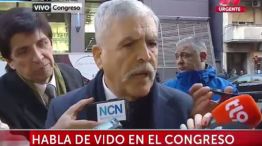 De Vido, negó nuevamente a López, al entrar al edificio anexo del Congreso.