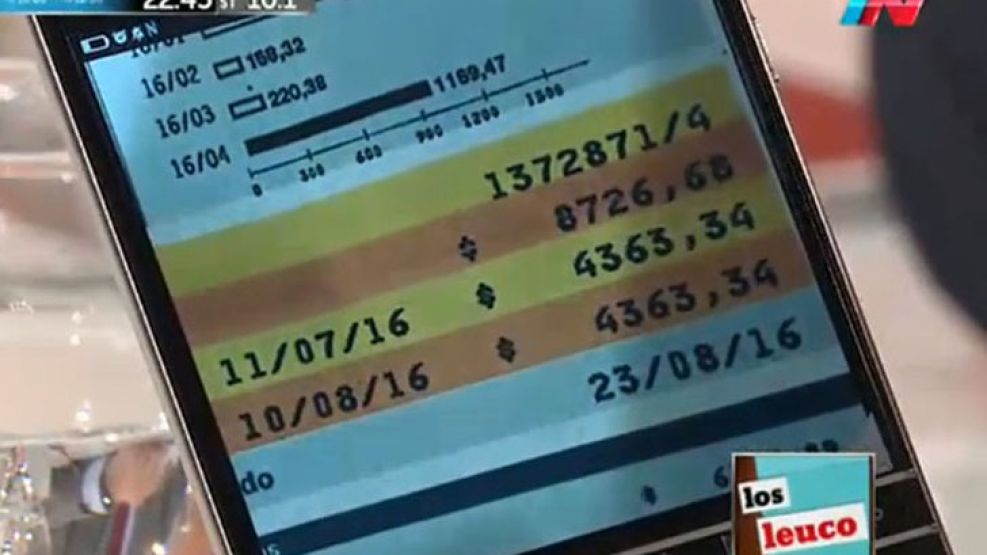 Massa mostró una foto de su factura que le mando su mujer