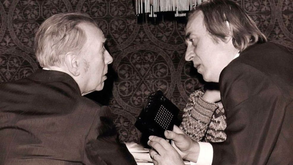 Jorge Luis Borges con Esteban Peicovich.