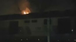Se incendió una locomotora del ferrocarril San Martín.