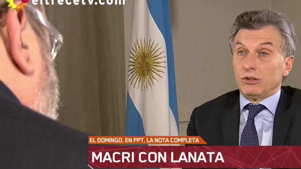 El Presidente Mauricio Macri durante una entrevista con el conductor de Periodismo Para Todos, Jorge Lanata.