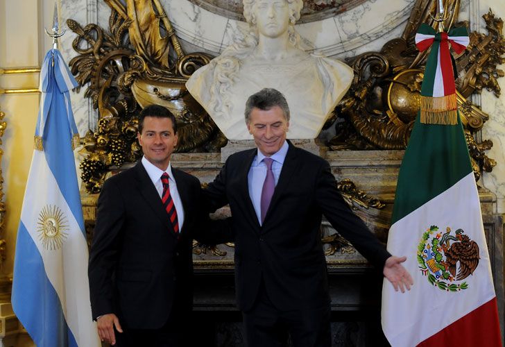 El presidente Mauricio Macri recibió en la Casa Rosada su par mexicano, Enrique Peña Nieto.