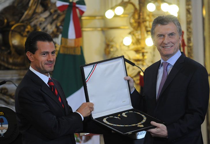 El presidente Mauricio Macri recibió en la Casa Rosada su par mexicano, Enrique Peña Nieto.