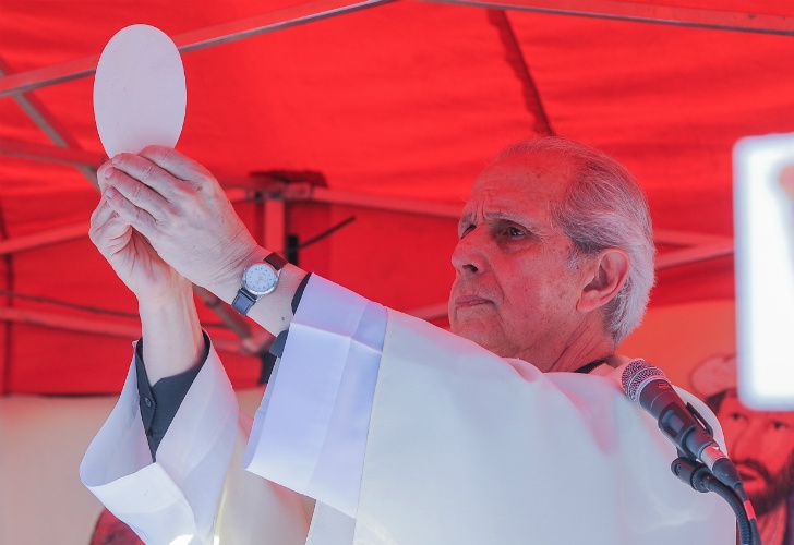 Mario Poli, en la fiesta de San Cayetano