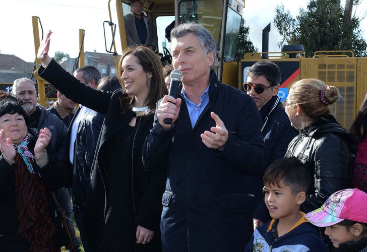 Macri y Vidal durante el acto en Mar del Plata.