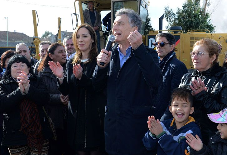 Macri y Vidal durante el acto en Mar del Plata.