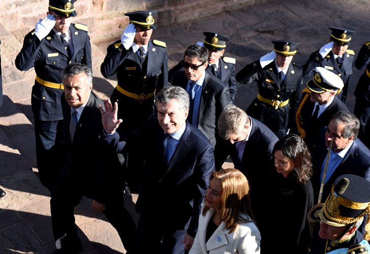 Macri en la ciudad de Mendoza en el acto central por el 166º aniversario del fallecimiento del general José de San Martín. 