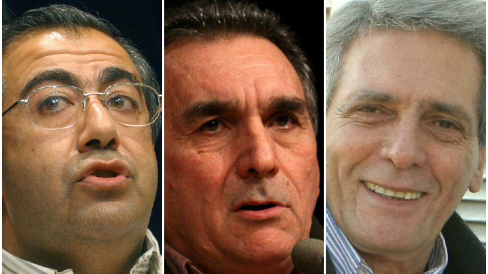 Los gremialistas Héctor Daer, Juan Carlos Schmid y Carlos Acuña.