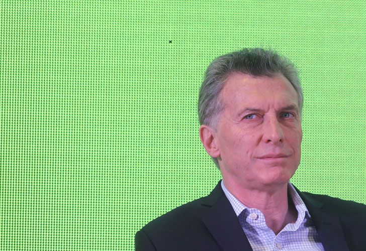 Macri en el salón San Martín de la Bolsa de Cereales de Capital Federal.