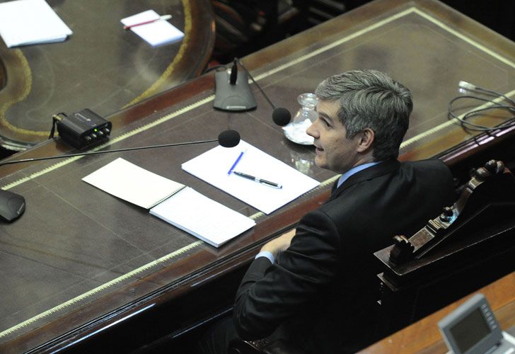 Marcos Peña expone en Diputados el segundo informe de gestión de gobierno.