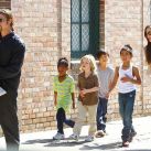 Brad Pitt and Angelina Jolie with their six kids