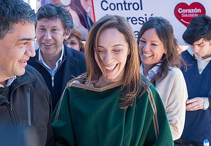 Desembarco. Ayer, Carolina Stanley (Desarrollo Social) acompañó a Vidal, Posse y Jorge Macri.