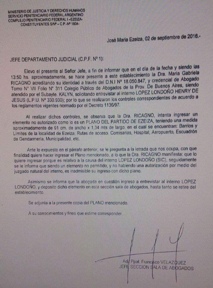 La sospecha de los investigadores es que Mi Sangre pensaba fugarse y la motivación podría encontrarse en el inminente fallo de la Corte Suprema de Justicia que podría confirmar su extradición a Estados Unidos.