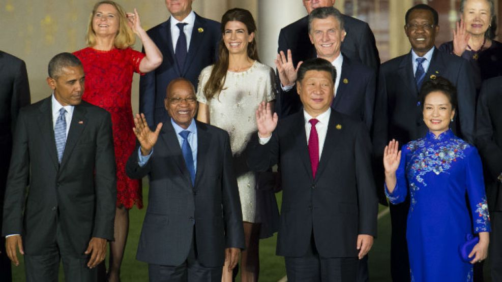 Mauricio Macri junto a sus pares en el G20.