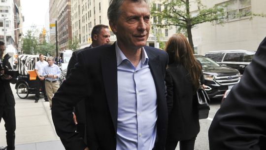 Macri, en su llegada a Estados Unidos.