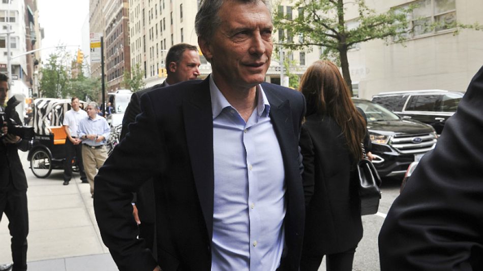 Macri, en su llegada a Estados Unidos.