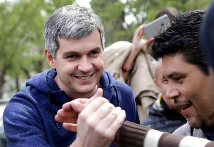 Peña y Triaca, en Hurlingham, durante el quinto timbreo de Cambiemos.