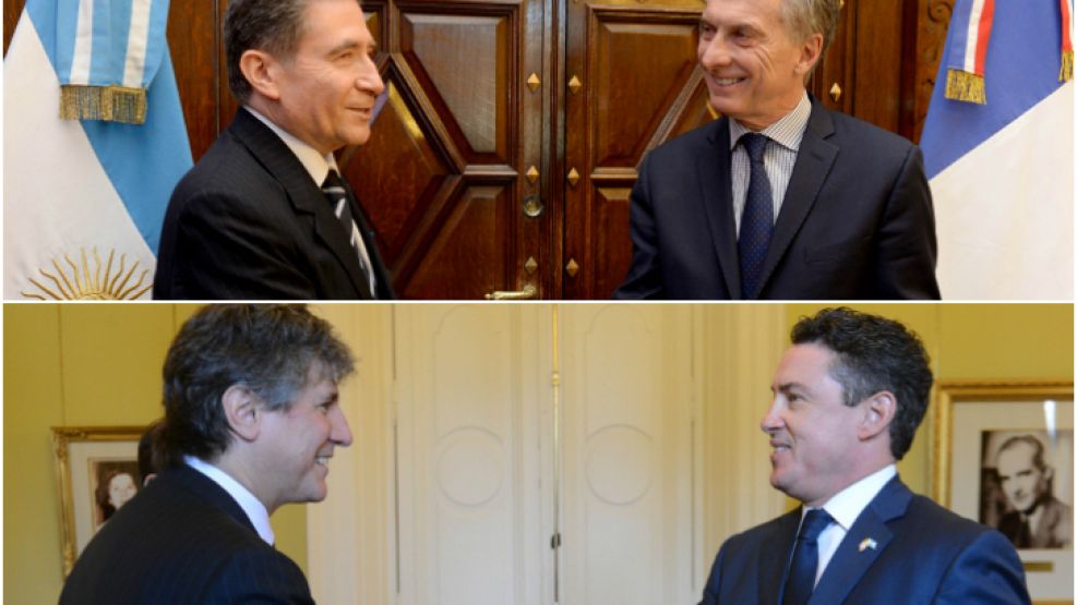 Macri, al recibir al embajador francés. En los últimos años, Boudou fue el encargado de recibir a los diplomáticos.