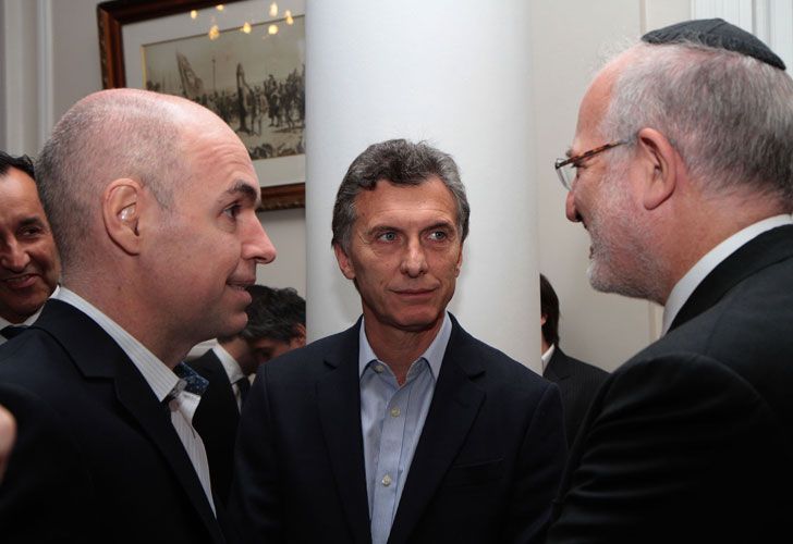 TIRO. Rodríguez Larreta, Macri y el desarrollador Eisztain (IRSA). 