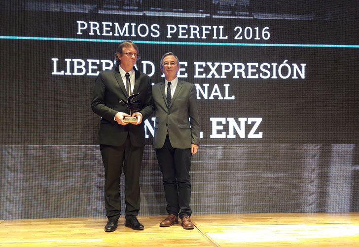 El periodista Daniel Enz ganó el premio a la Libertad de Expresión Nacional.