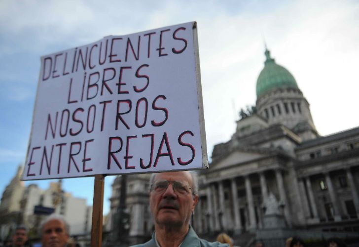 La marcha en la Plaza Congreso. 