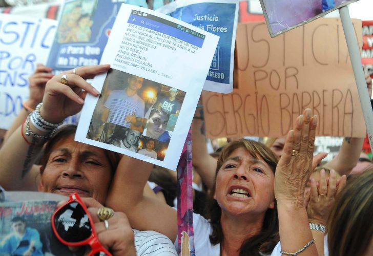 La marcha en la Plaza Congreso. 