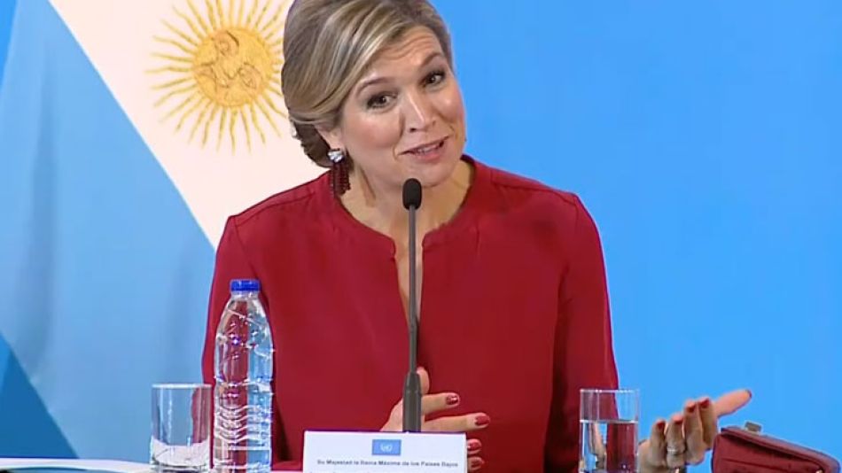 Reina Máxima de Holanda, durante la conferencia de prensa.