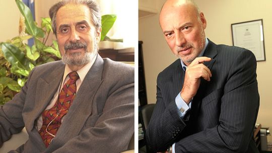 Enfrentados. El camarista Edmundo Hendler (izq.) encabezó la denuncia contra el juez en lo penal económico López Biscayart.