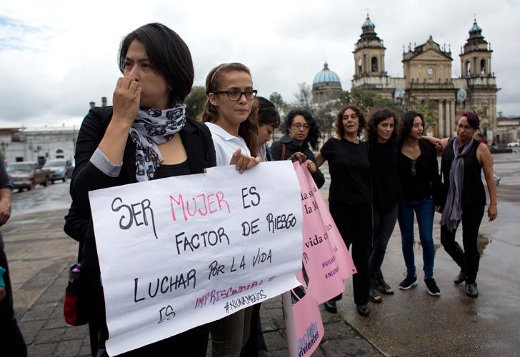 Marca de #NiUnaMenos en Guatemala.