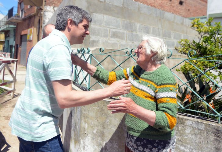 El presidente Mauricio Macri participó de un nuevo timbreo de Cambiemos.