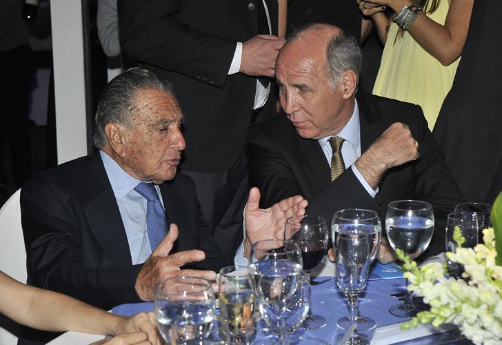 El presidente del club River Plate, Rodolfo D'Onofrio, junto al presidente de la Corte Suprema, Ricardo Lorenzetti.