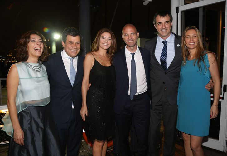 Facundo Manes, y los ministros Guillermo Dietrich (Transporte) y Esteban Bullrich (Educación) en la cena anual de la Fundación INECO.