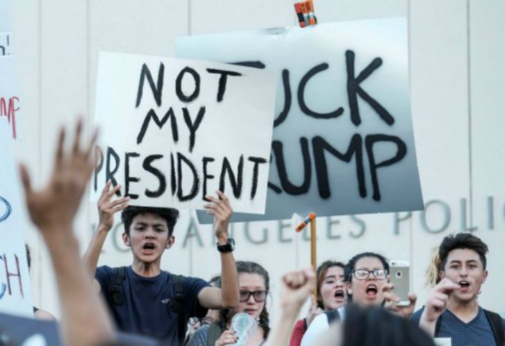 Protestas contra el presidente electo Donald Trump. 