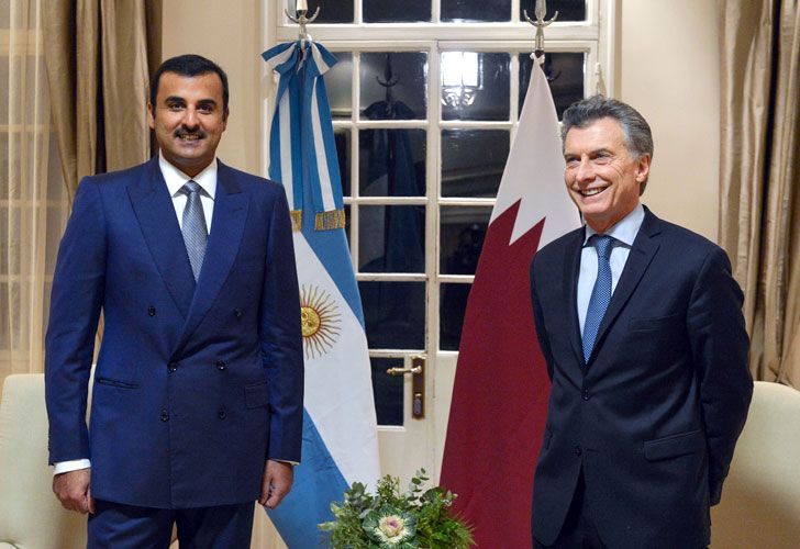 Mauricio Macri recibió al Emir de Qatar, Sheik Tamin bin Hamad Al Thani, en la Residencia Presidencial de Olivos el 28 de junio de 2016.