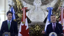Conferencia de prensa entre Mauricio Macri y Justin Trudeau