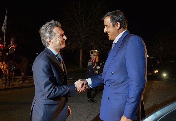 Macri recibió personalmente al Emir de Qatar