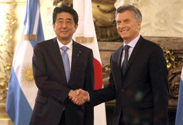 Mauricio Macri recibe en Casa Rosada al Primer Ministro de Japón, Shinzo Abe.