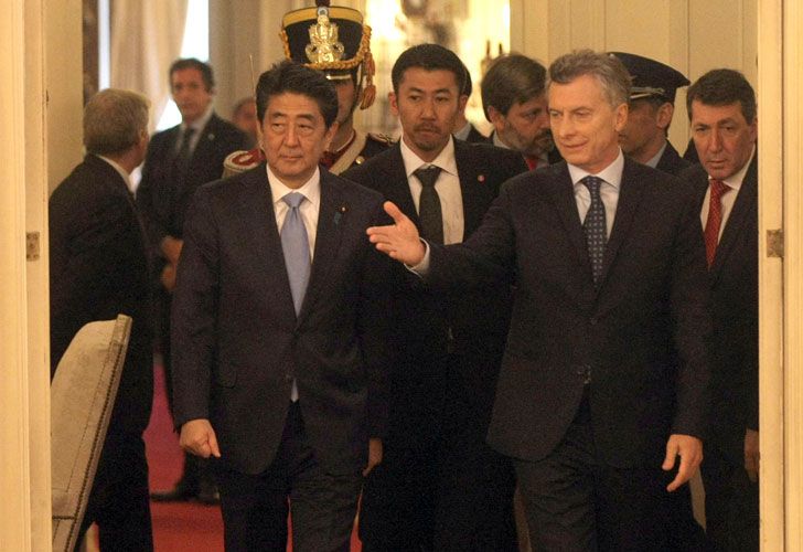 Mauricio Macri recibe en Casa Rosada al Primer Ministro de Japón, Shinzo Abe.