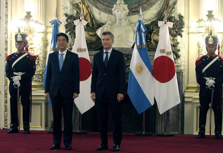 Mauricio Macri recibe en Casa Rosada al Primer Ministro de Japón, Shinzo Abe.