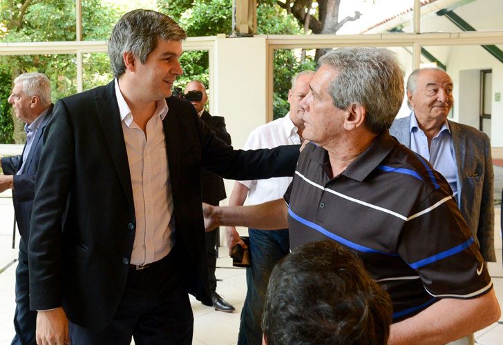 El presidente Mauricio Macri brindó hoy, en la Residencia de Olivos, con un grupo de líderes sindicales con motivo de las Fiestas de Fin de Año