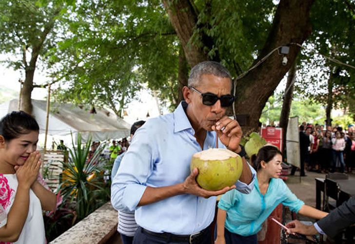 Obama de visita en Luang Prabang, Laos.