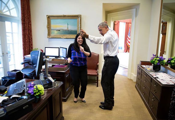 Obama bailó en uno de los despachos de la Casa Blanca.